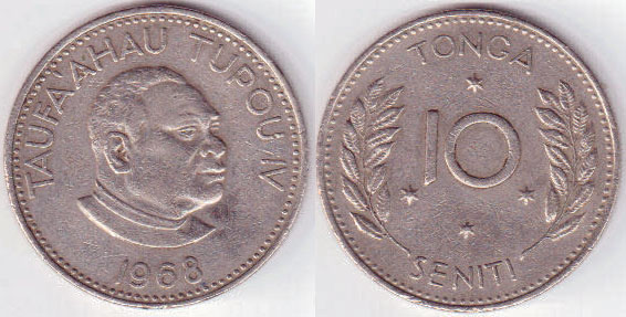 1968 Tonga 10 Seniti A005603